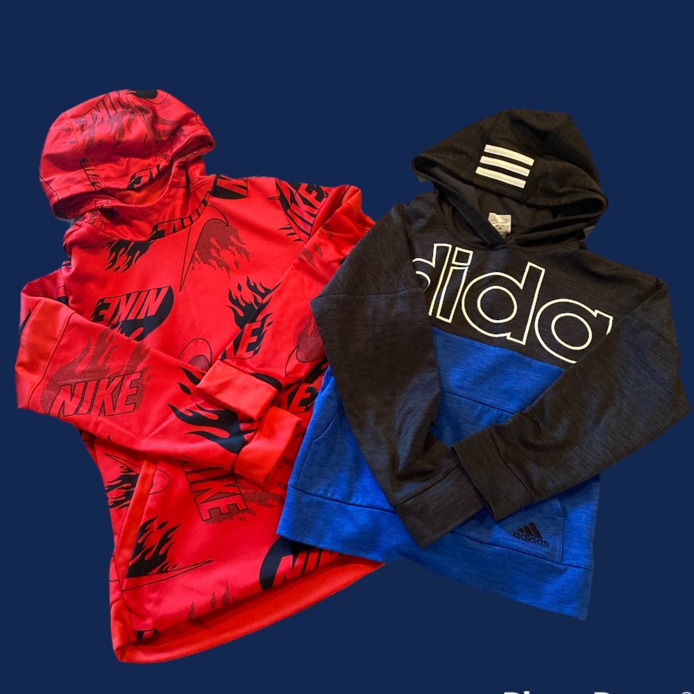 Boys hoodies Nike and Adidas size 8